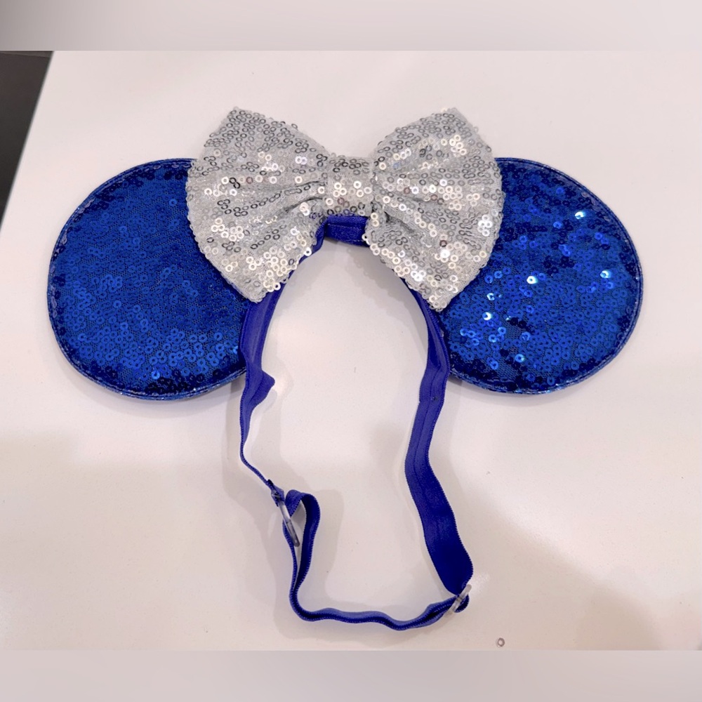 Sequin Blue and Silver elastic Headband